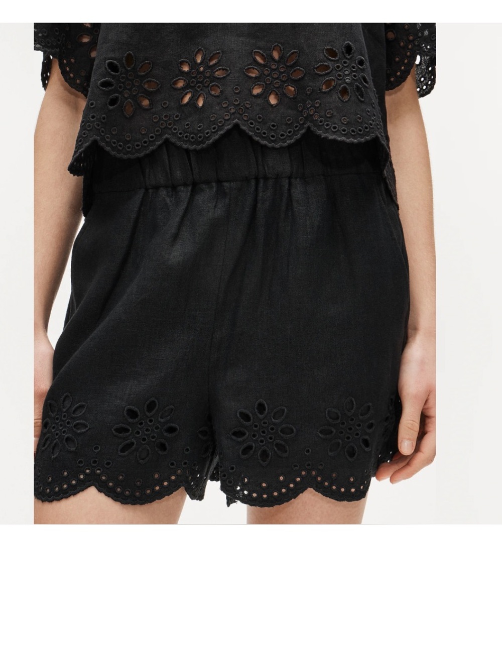 J.Crew Tropez eyelet short in linen